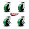 Service Caster 8'' Heavy Duty Green Poly on Cast Iron Wheel Swivel Caster Set with 2 Brakes, 4PK CRAN-SCC-KP92S830-PUR-GB-2-SLB-2 - alternate 6